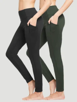 Yoga High Waisted Pocket Brushed Sense Leggings (2 Pack) -Baleaf Clothing Shop ebh062 2