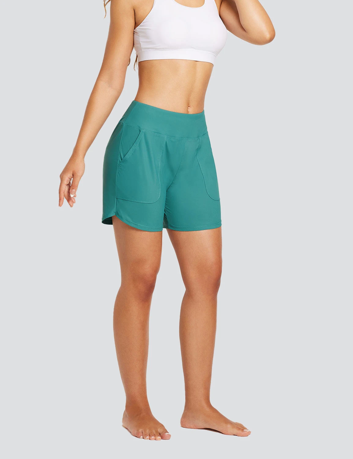 Flyleaf Women's 5" UPF 50+ High-Rise Swim Shorts 3 Flyleaf Women's 5" UPF 50+ High-Rise Swim Shorts - Image 3