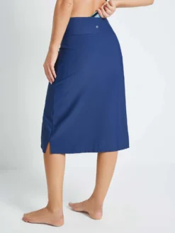 High Waisted Split-Hem Swim Dress -Baleaf Clothing Shop ecg012 NavyBlue 1