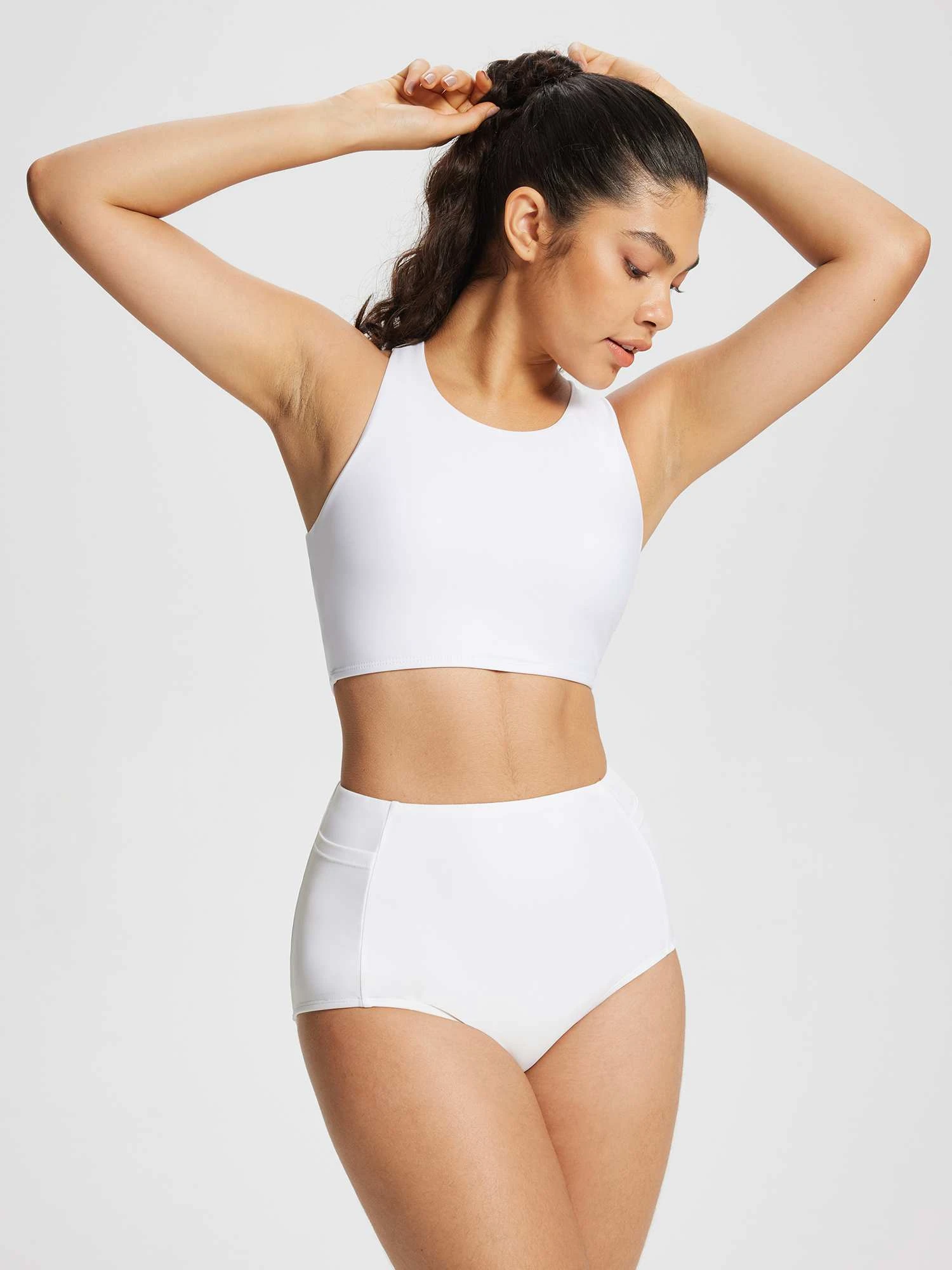 Women's Solid High-Neck Swim Bra Top 4 Women's Solid High-Neck Swim Bra Top - Image 4