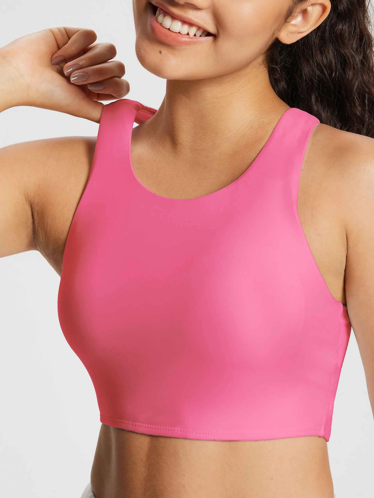 Women's Solid High-Neck Swim Bra Top 7 Women's Solid High-Neck Swim Bra Top - Image 7