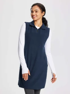 Outdoor Knit Shaker Fleece Thermal Sleeveless Dress -Baleaf Clothing Shop ega039 2